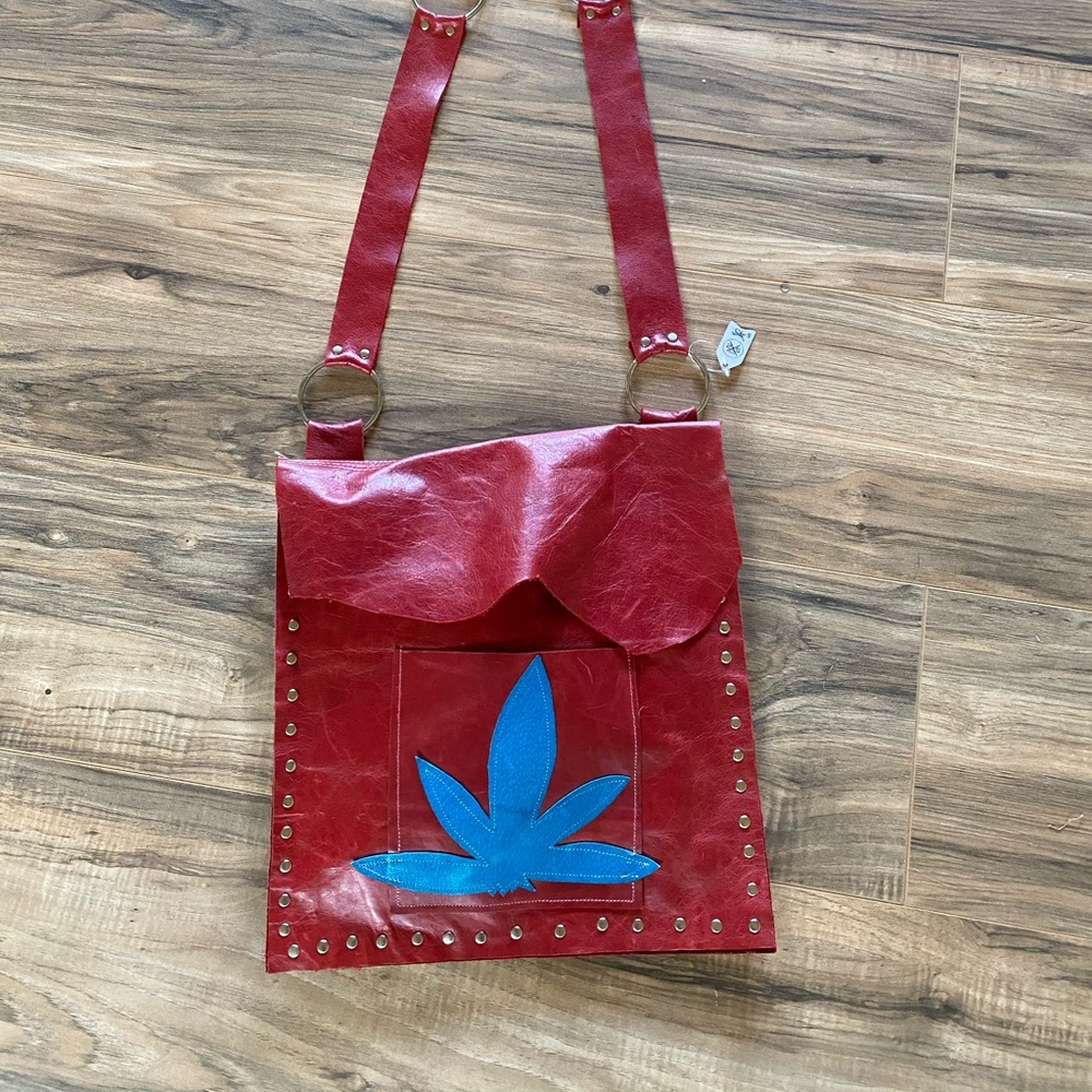 Leather messenger cross body bag